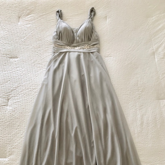 Silver, Bridesmaid/Mother of the Bride/Mother of Groom, Dress with belt. SZ 8 - Picture 2 of 8